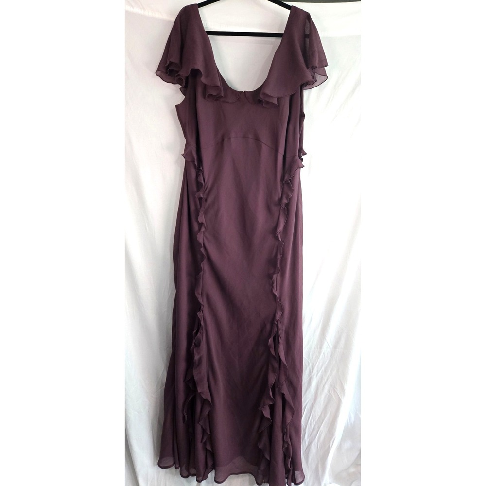 ASOS Curve Plum Ruffle Maxi Dress